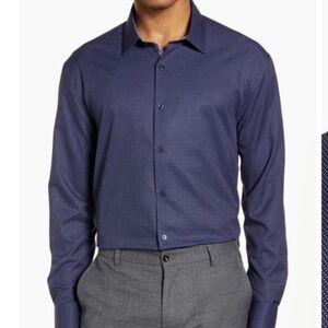 WRK Performance Men Large Blue Floral Long Sleeve Shirt